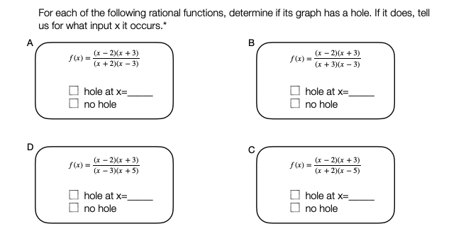 Solved A For Each Of The Following Rational Functions Chegg Com
