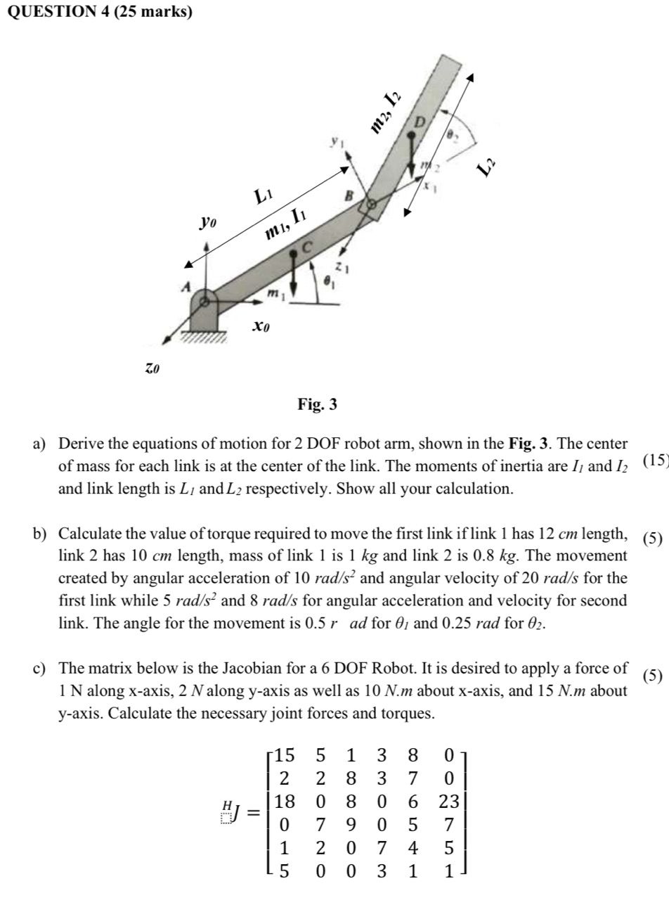 Solved QUESTION 4 (25 ﻿marks)z0Fig. 3aI1 ﻿and I2and link | Chegg.com