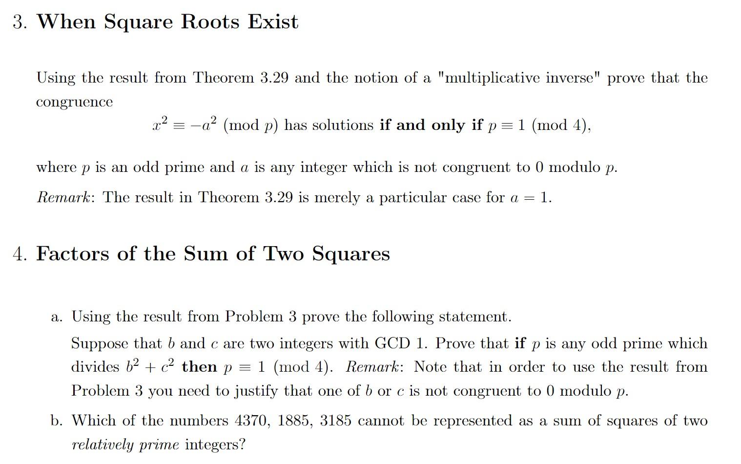 Solved 3. When Square Roots Exist Using the result from | Chegg.com