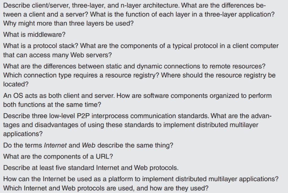 Solved Describe client/server, three-layer, and n-layer | Chegg.com
