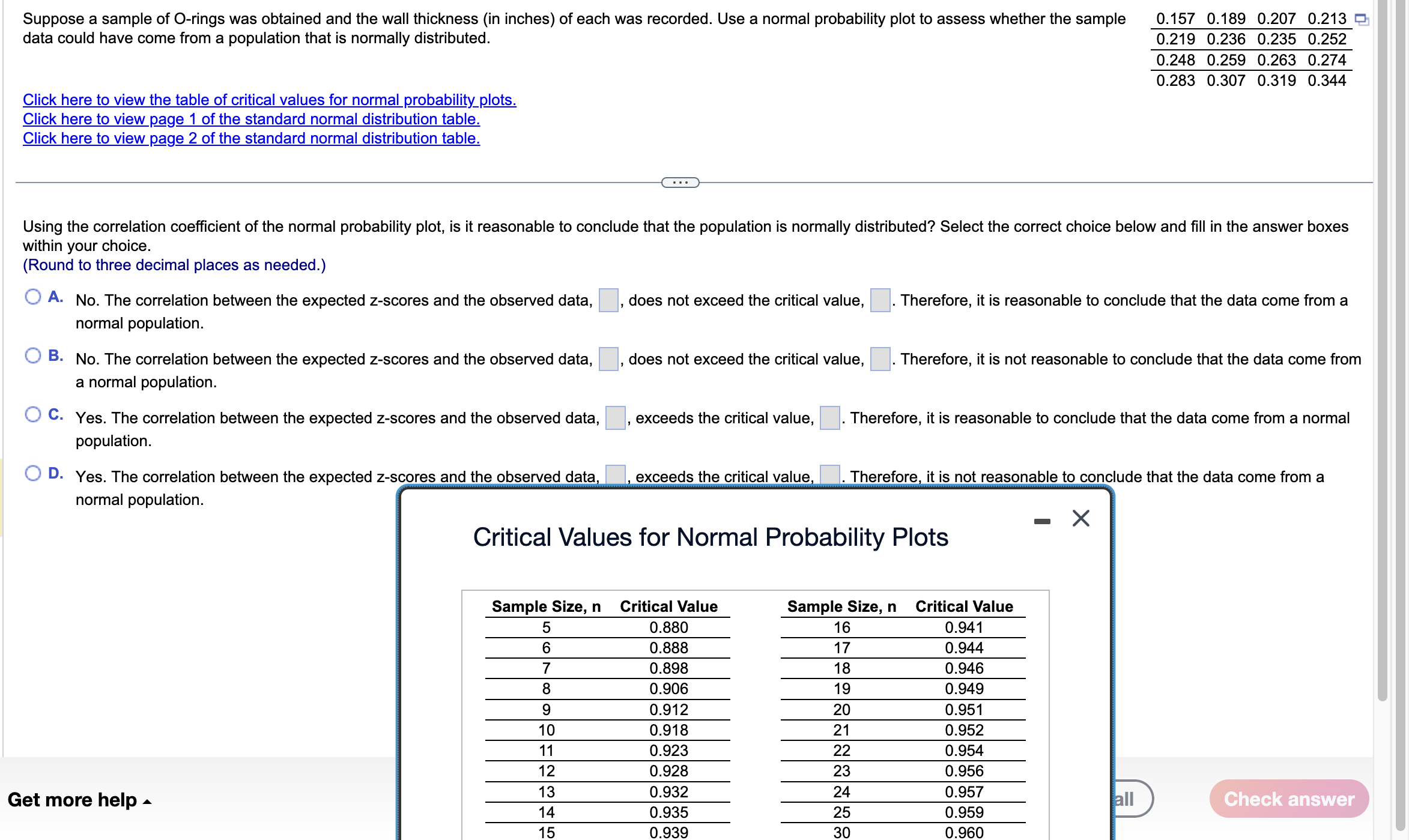 Solved Using the correlation coefficient of the normal | Chegg.com