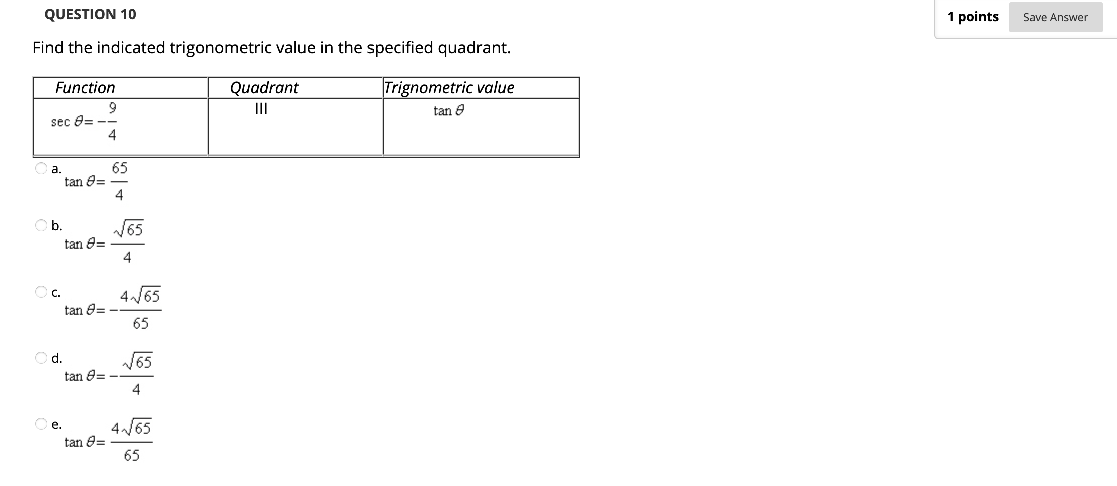 Solved Question 10 1 Points Save Answer Find The Indicated