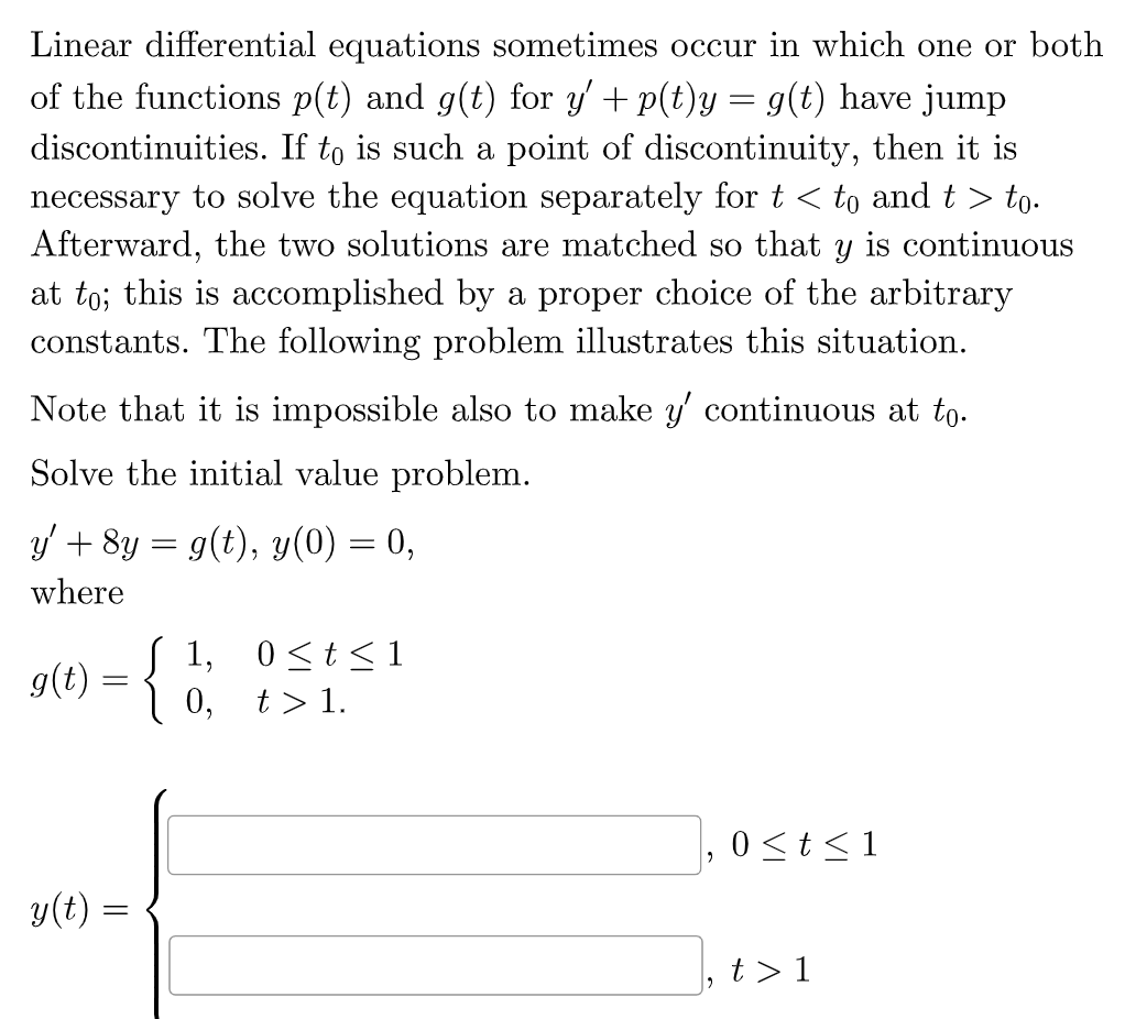 Solved Linear differential equations sometimes occur in | Chegg.com