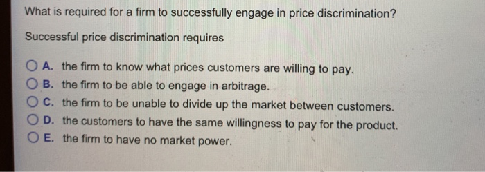 Solved What Is Price Discrimination? Price Discrimination Is | Chegg.com