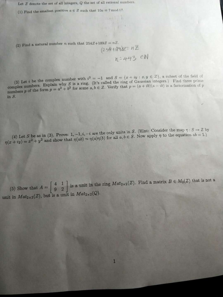Solved Let Z denote the set of all integers, Q the set of | Chegg.com