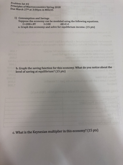 Solved Problem Set #2 Principles Of Macroeconomics Spring | Chegg.com