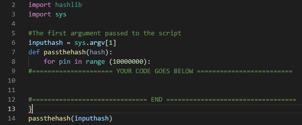 Solved Given a sha256 hash of a 7-digit pin. The | Chegg.com