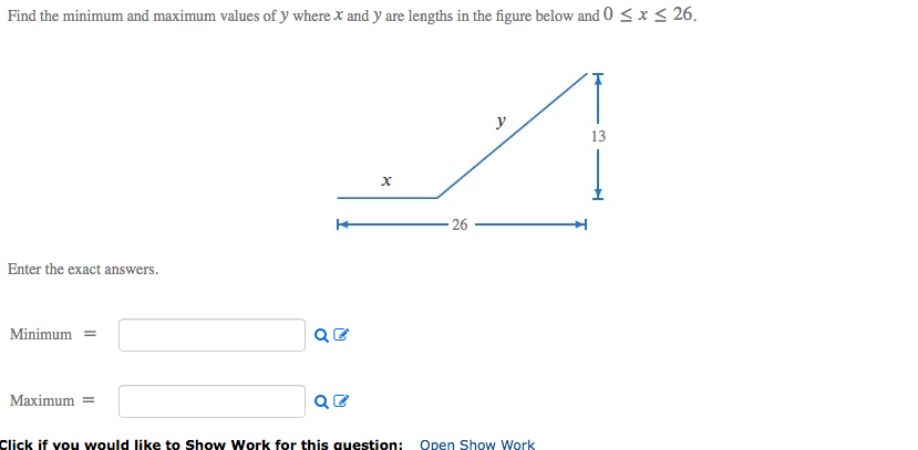 Y Maximum Math Solved Find the minimum and maximum values of y where x and | Chegg.com