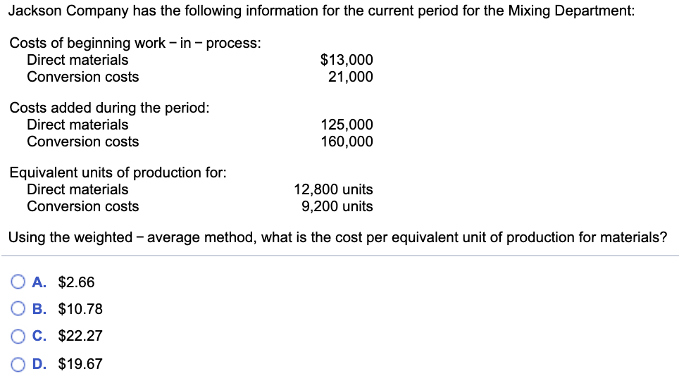 Solved Using the production cost report to compare the | Chegg.com