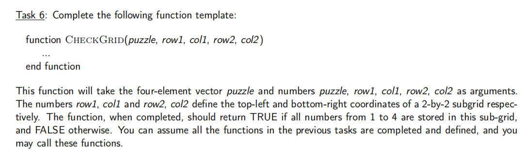 Solved Task 6: Complete the following function template: | Chegg.com