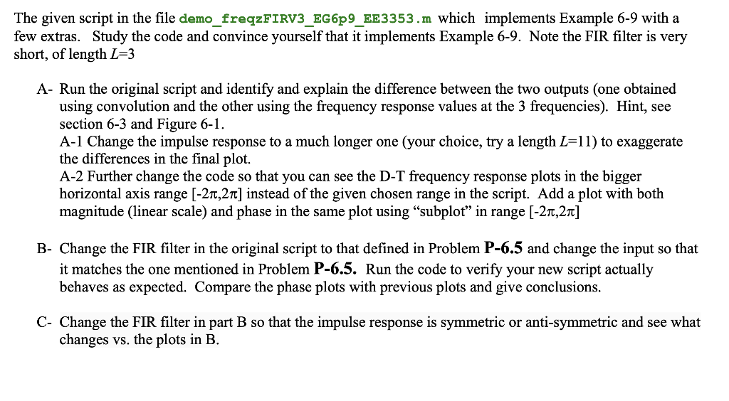 The given script in the file | Chegg.com