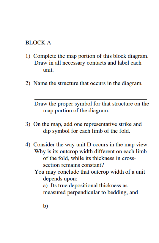 Solved O S S S D C C D S D S S BLOCK A 1) Complete the map | Chegg.com