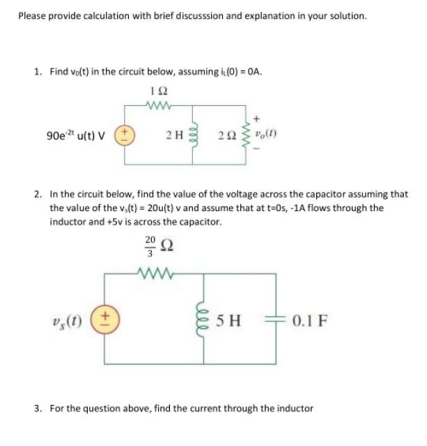 Solved Please provide calculation with brief discusssion and | Chegg.com