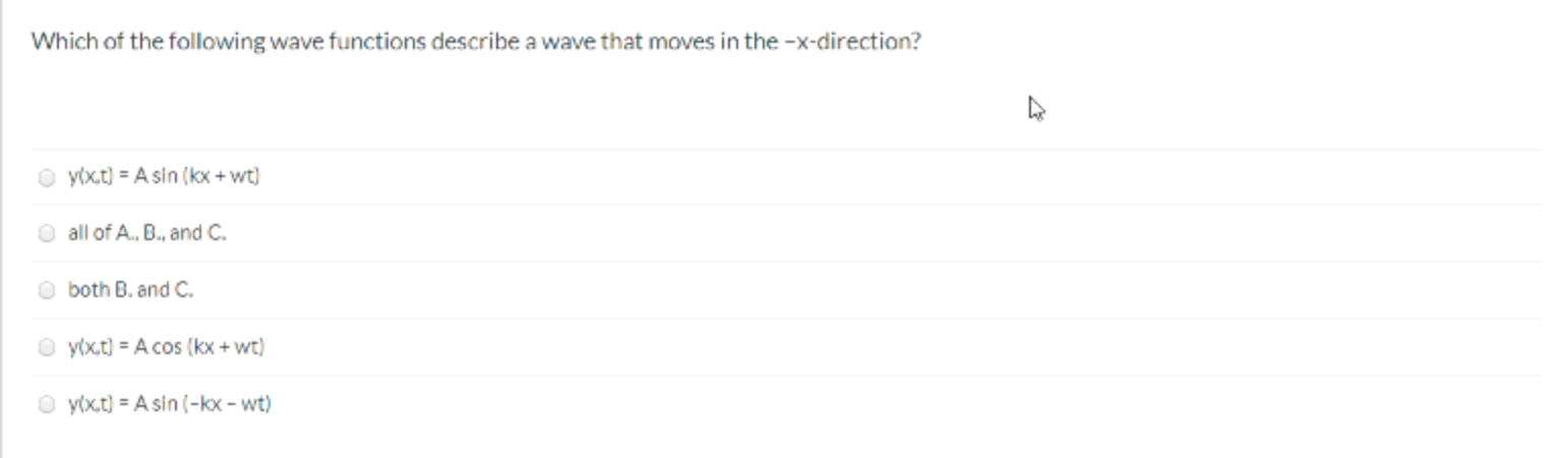 Solved Which of the following wave functions describe a wave | Chegg.com