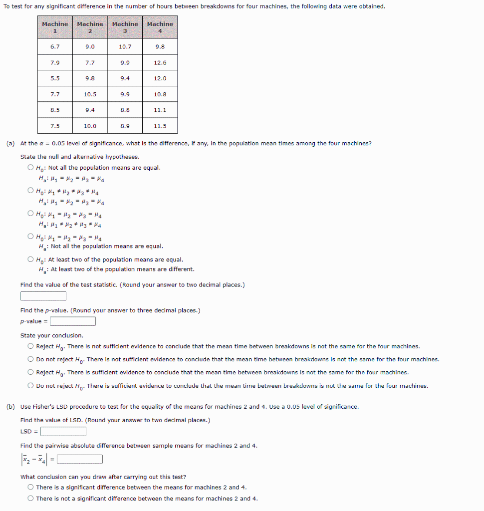 Solved To test for any significant difference in the number | Chegg.com