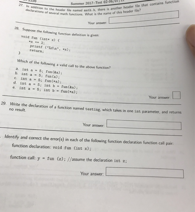 Solved In addition to the header file named math.h, there is | Chegg.com