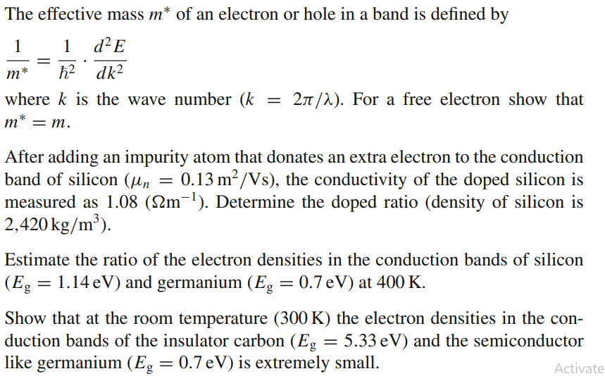 solved-the-effective-mass-m-of-an-electron-or-hole-in-a-chegg