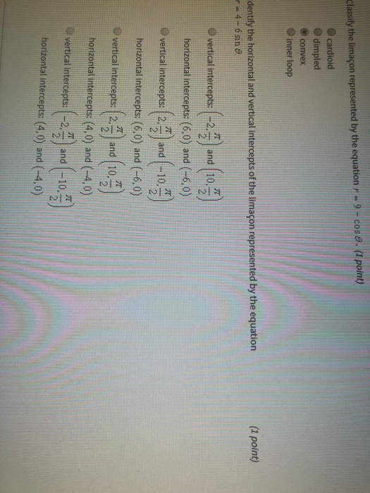 Classify the limaçon represented by the equation | Chegg.com