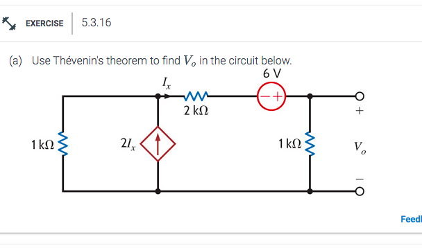 Solved A) Use Thévenin's Theorem To Find Vo In The Circuit | Chegg.com