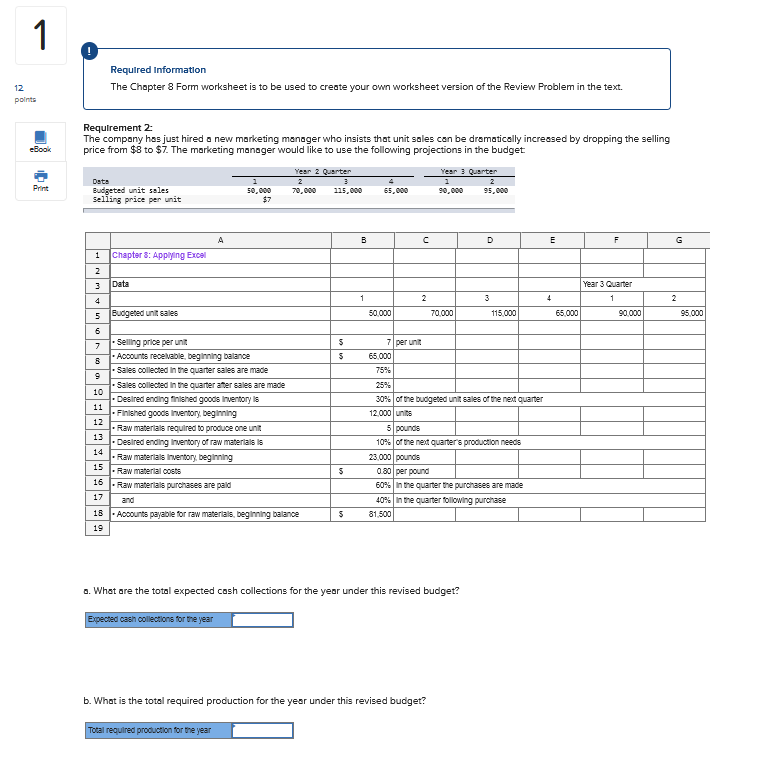 Solved Required Informatlon The Chapter 8 Form worksheet is | Chegg.com
