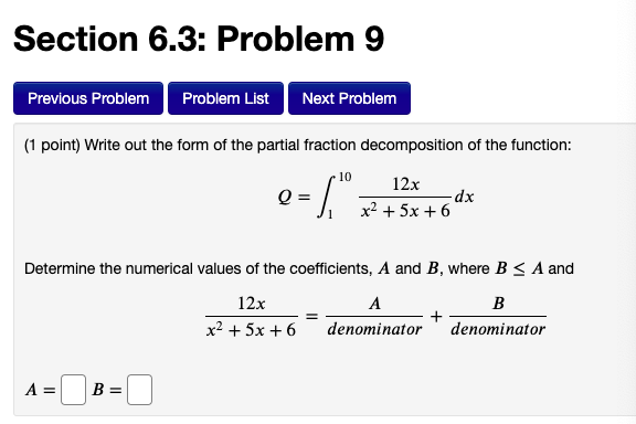 Solved Section 6.3: Problem 9 Previous Problem Problem List | Chegg.com