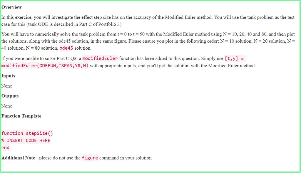 Overvew In this exercise, you will write a function | Chegg.com