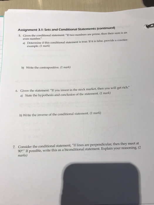 Solved Assignment 3.1: Sets and Conditional 5. Given the | Chegg.com