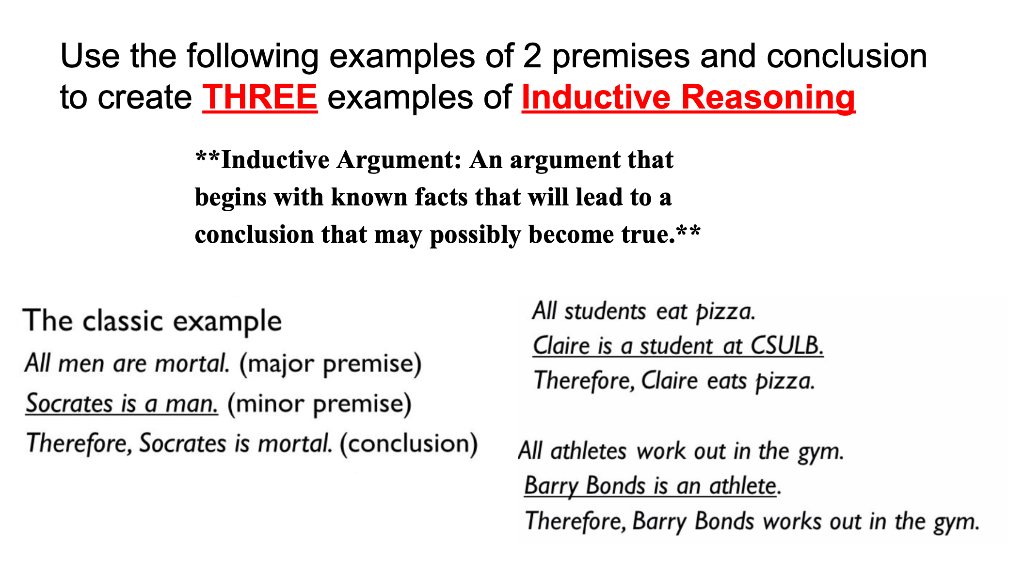 inductive reasoning real life examples