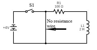 Solved S1 R1 100 Ω ww No resistance wire +4v L1 2H Given | Chegg.com