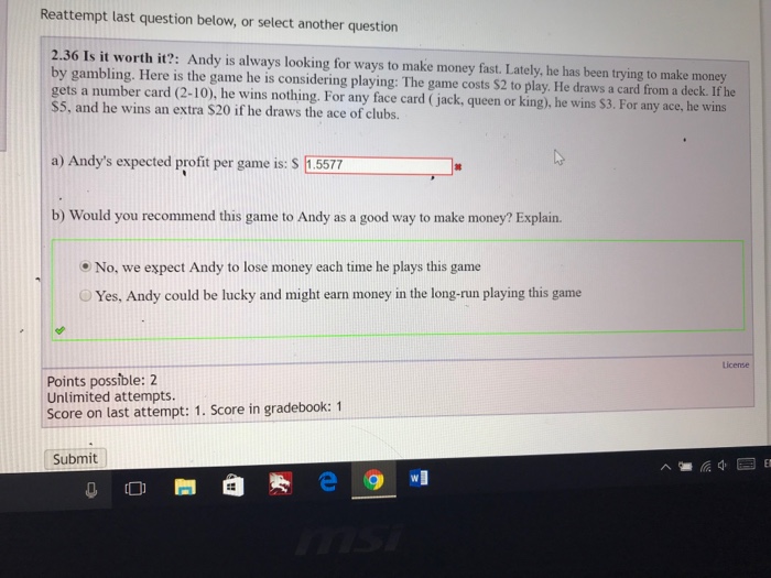 Solved Reattempt last question below, or select another