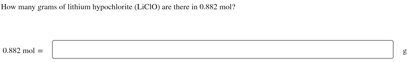 Solved How many grams of lithium hypochlorite (LiClO) are | Chegg.com