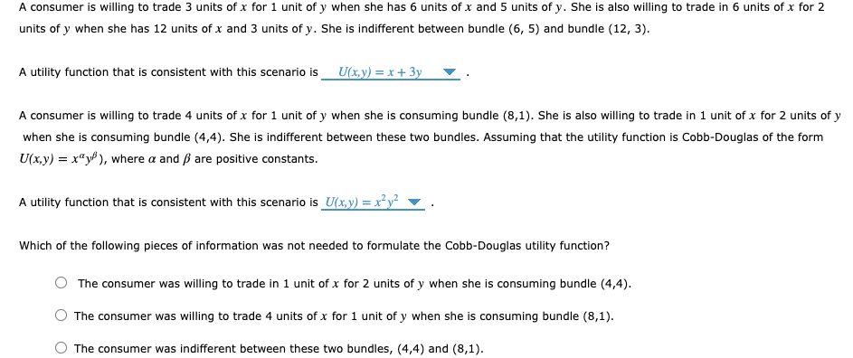 Solved A consumer is willing to trade 3 units of x for 1 | Chegg.com