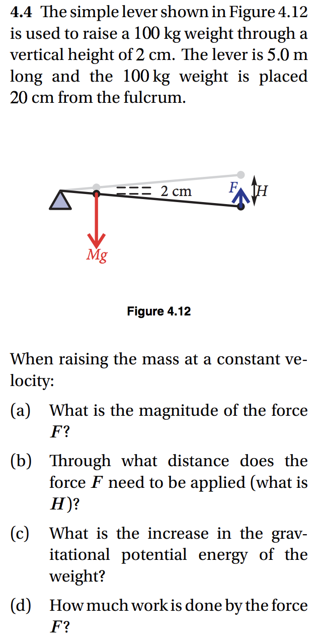 Solved 4.4 The simple lever shown in Figure 4.12 is used to | Chegg.com