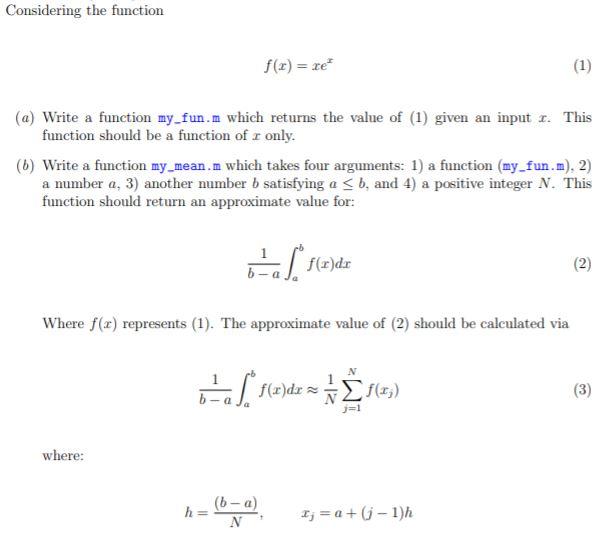 Solved Considering the function f(x) = re (1) (a) Write a | Chegg.com