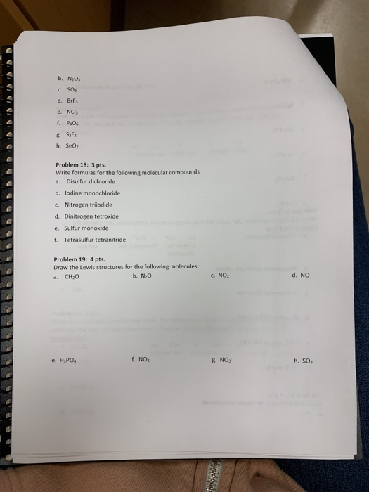 Solved f. Tin(II) nitrite Problem 17 4 pts. Name the