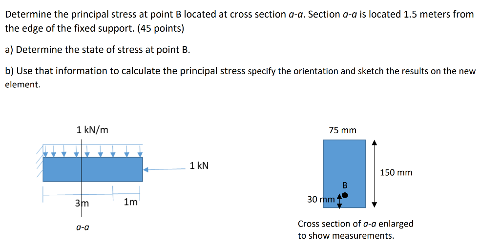 Solved Determine The Principal Stress At Point B Located At | Chegg.com