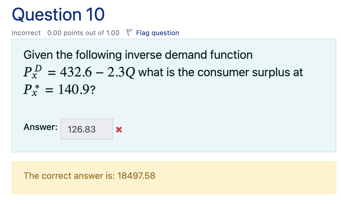 Solved Given The Following Inverse Demand Function | Chegg.com