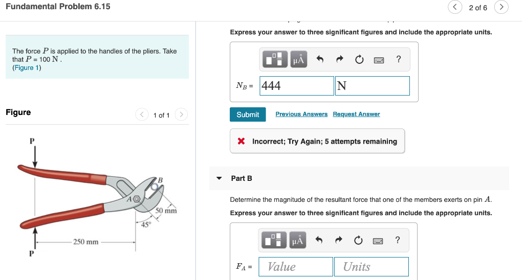 Solved Fundamental Problem 6.19 〈 3016 Part A Determine the | Chegg.com