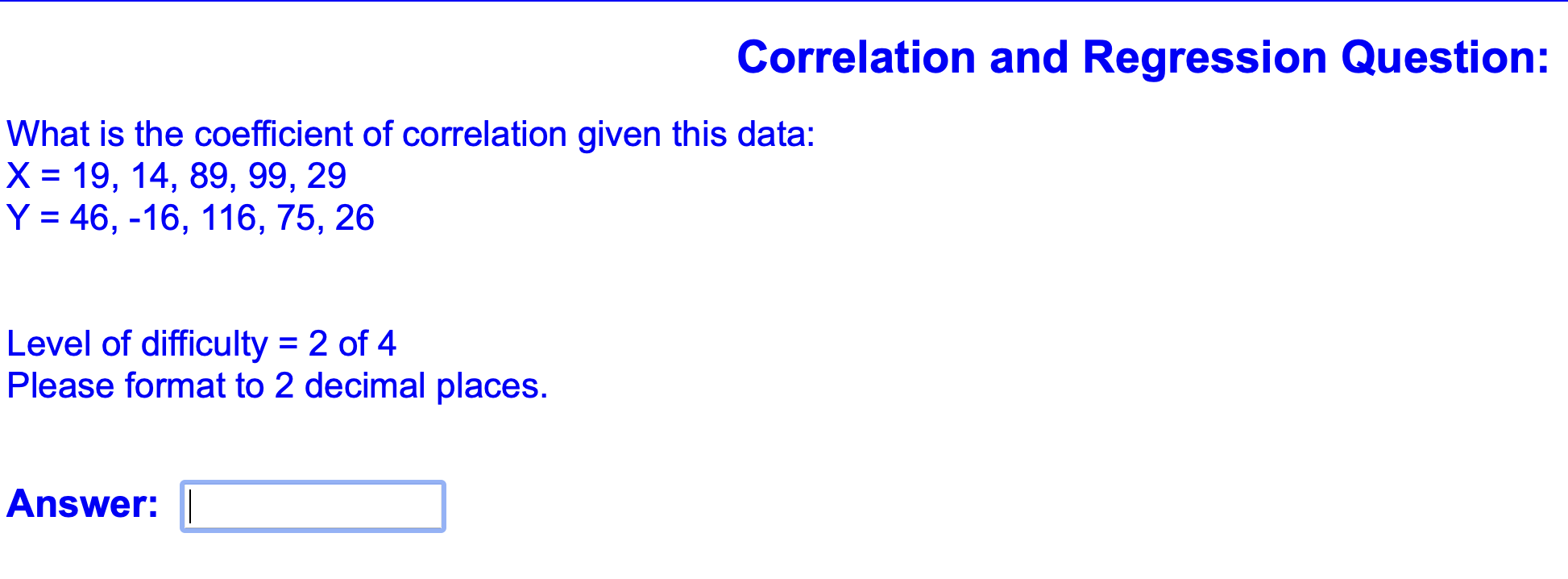 Solved Correlation And Regression Question: What Is The | Chegg.com