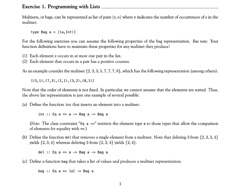 Solved This Is A Haskell Question. Please Provide The | Chegg.com