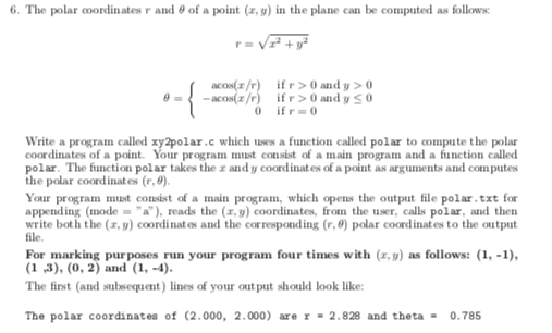 Solved 6. The polar coordinates and 8 of a point (x,y) in | Chegg.com