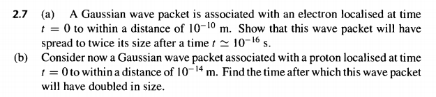 Solved 2.7 A Gaussian wave packet is associated with an | Chegg.com