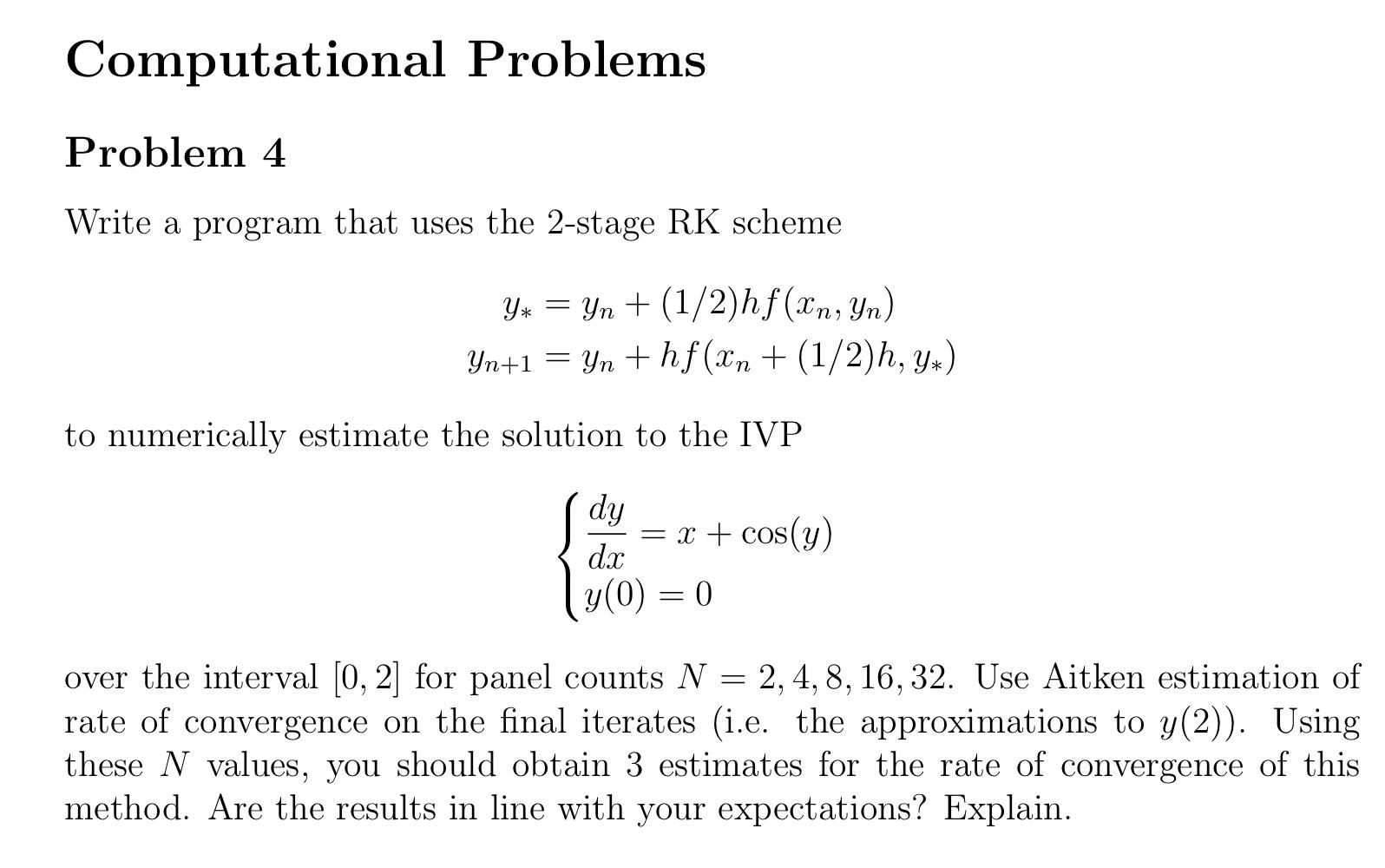 Solved Computational Problems Problem 4 Write a program that | Chegg.com
