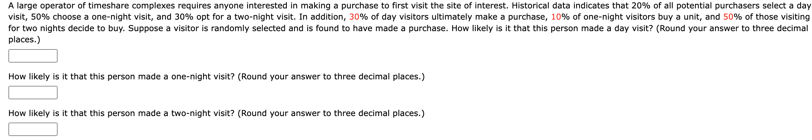 Solved A large operator of timeshare complexes requires | Chegg.com