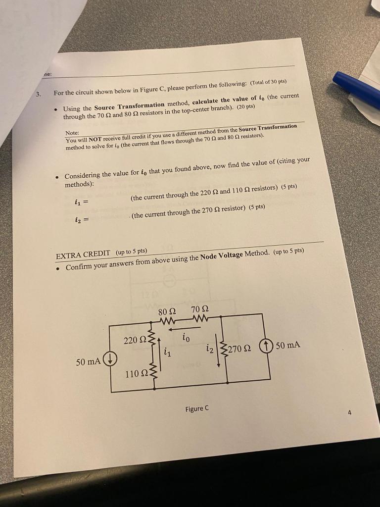 Solved ne: 3. For the circuit shown below in Figure C, | Chegg.com