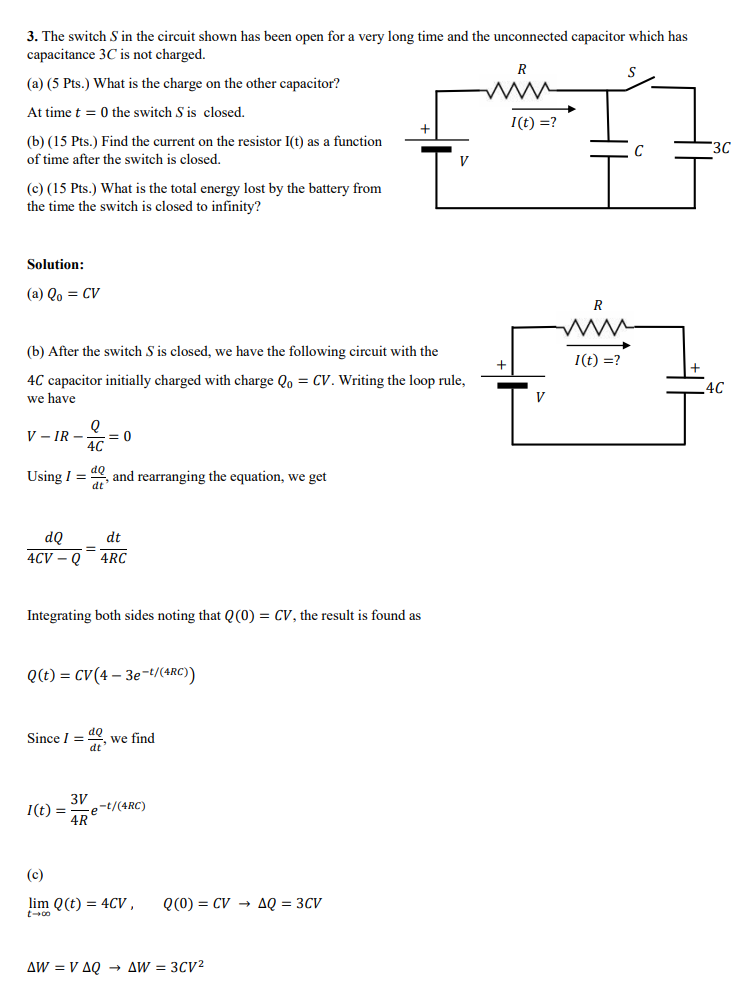 Solved I couldn't understan deriving the q(t) formula at | Chegg.com