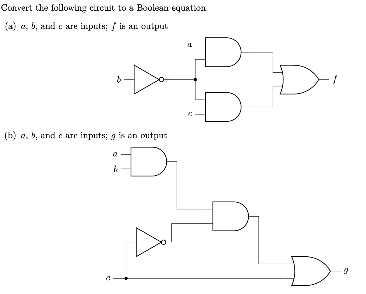 Solved Convert the following circuit to a Boolean equation. | Chegg.com