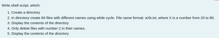 Solved Write shell script, which: 1. Create a directory 2. | Chegg.com