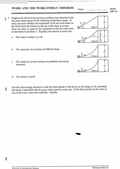 Solved WORK AND THE WORK-ENERGY THEOREM HW-19 A block is | Chegg.com