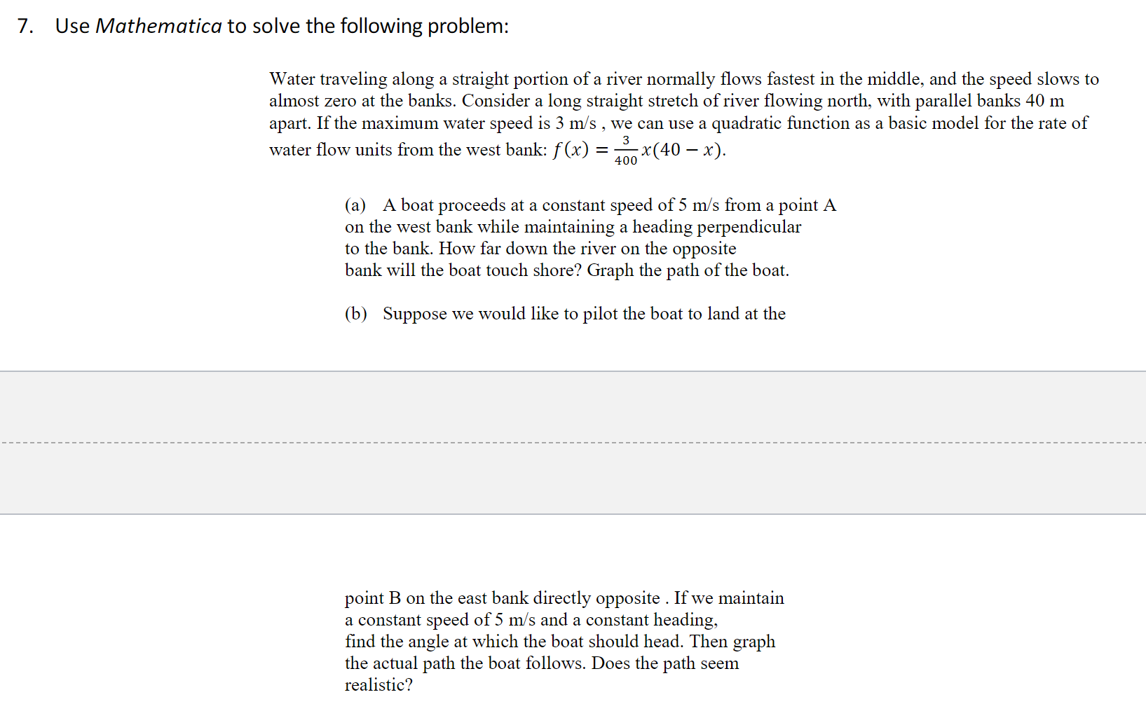 Solved 7. Use Mathematica to solve the following problem: | Chegg.com